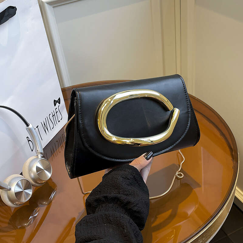 Trendy 2025 Classic Square Box Clutch Evening for Women with Metal Handle Chain Shoulder Crossbody Bag