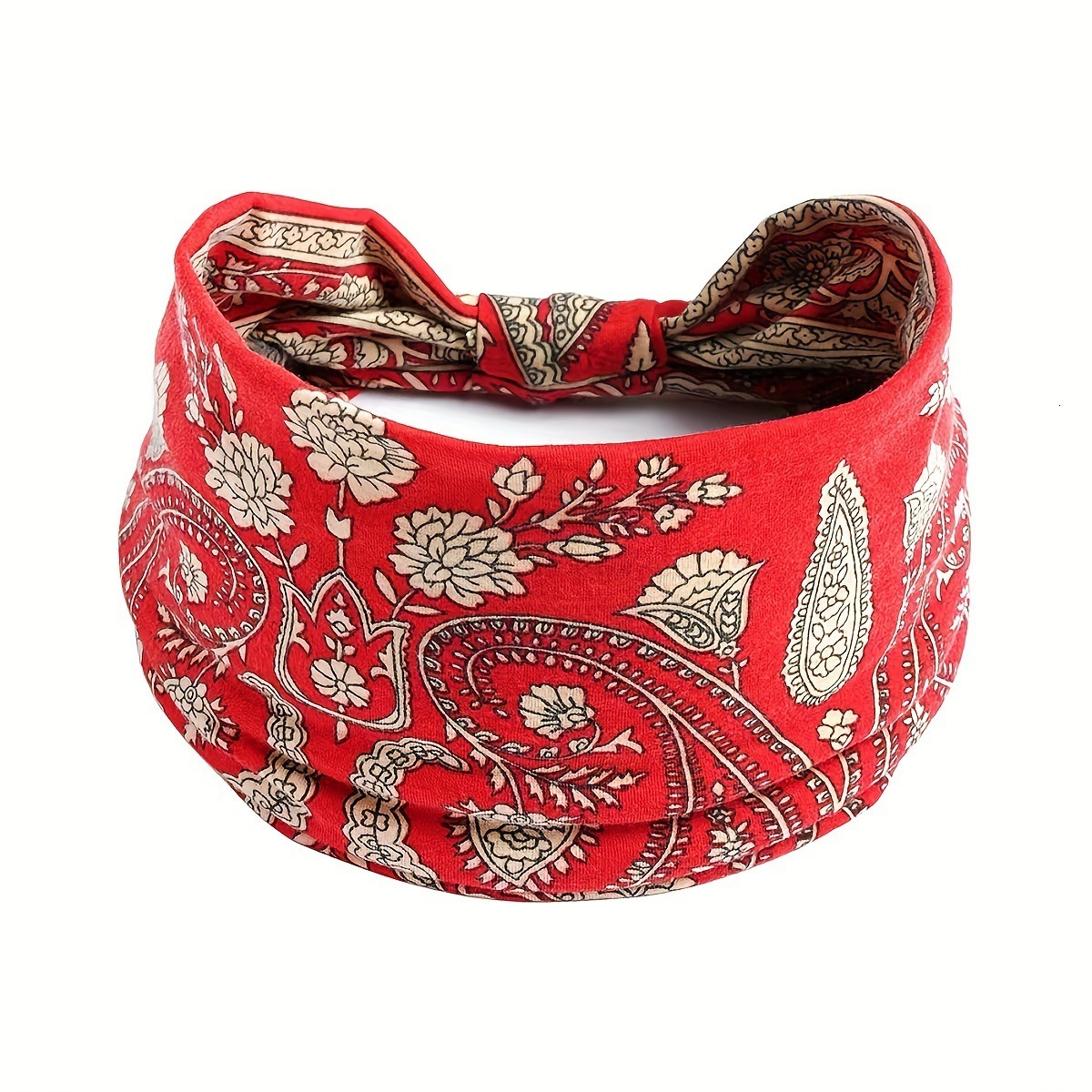 Bohemian Style Yoga Sports for Women Wide Edge Printed Solid Color Headband Hair Accessory