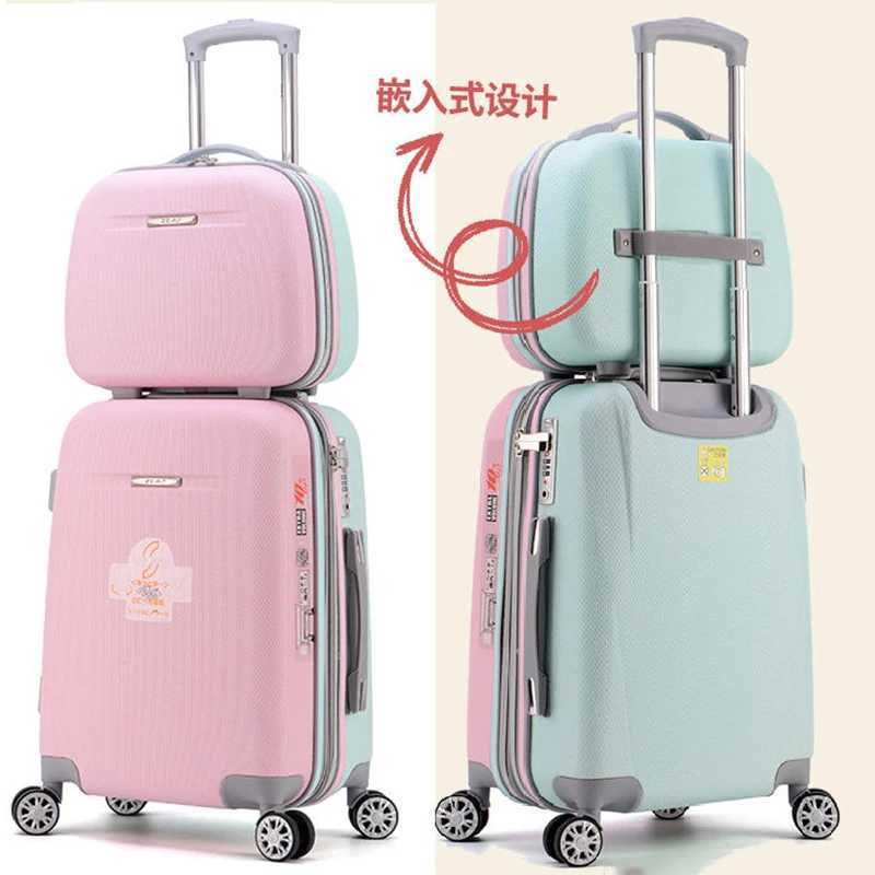 Expandable luggage Womens new high appearance level travel Combination box Childrens suitcase Trolley box Girls smallW251024