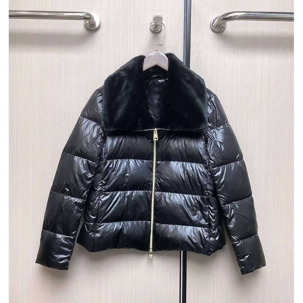 2025 New Style Zipper Fur Collar Large Lapel Temperament Commuter Down Jacket Coats Designer Women
