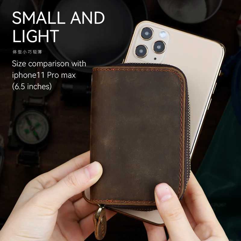 Genuine Leather Key Wallet For Men Retro Car Smart Key Case Double Zipper Housekeeper Keys Coin Pouch Organizer Handbag Women Z251023