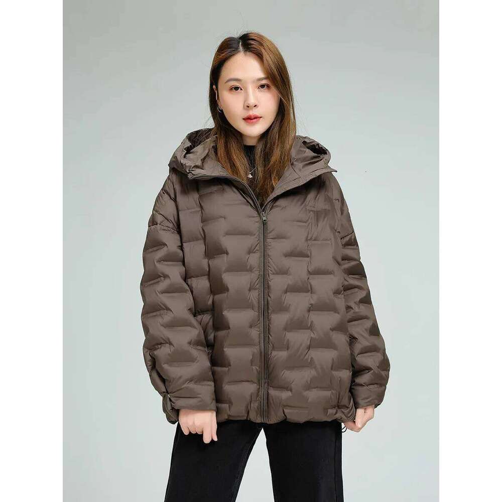Schinteon Women Light 90% White Duck Down Jacket Casual Loose Over Size Autumn Winter Outwear With Hood Top Quality Coat 2025 Womens Coat