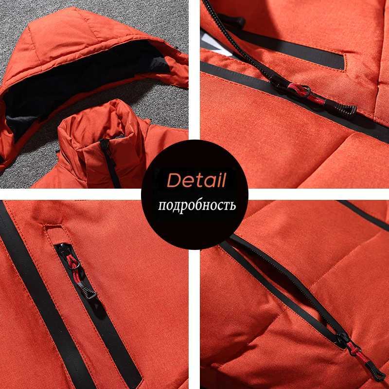 Winter Thickened Mens Down Jacket Men Warm Windproof Parkas Travel Detachable Hat Casual Lightweight Skiing Puffer Jacket Male Z251024