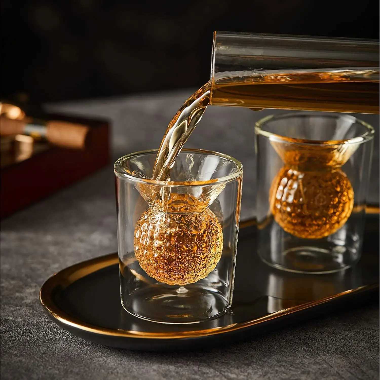 Funny Golf Whiskey Decanter Set with 4 Golf Ball Shot es High Borosilicate es Unique Gift Decanter for Wine Barware Y251024