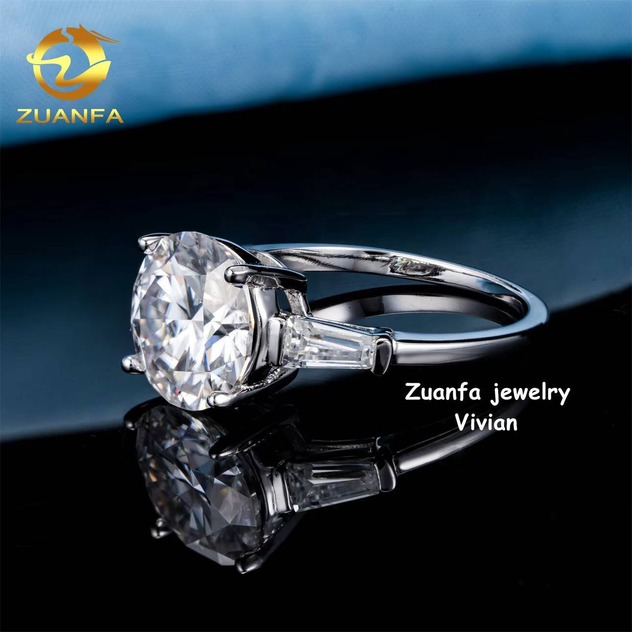 Silver 925 D Color VVS Moissanite Diamond Fashion Pass Diamond Tester GRA Certification Luxury Women Wedding Rings