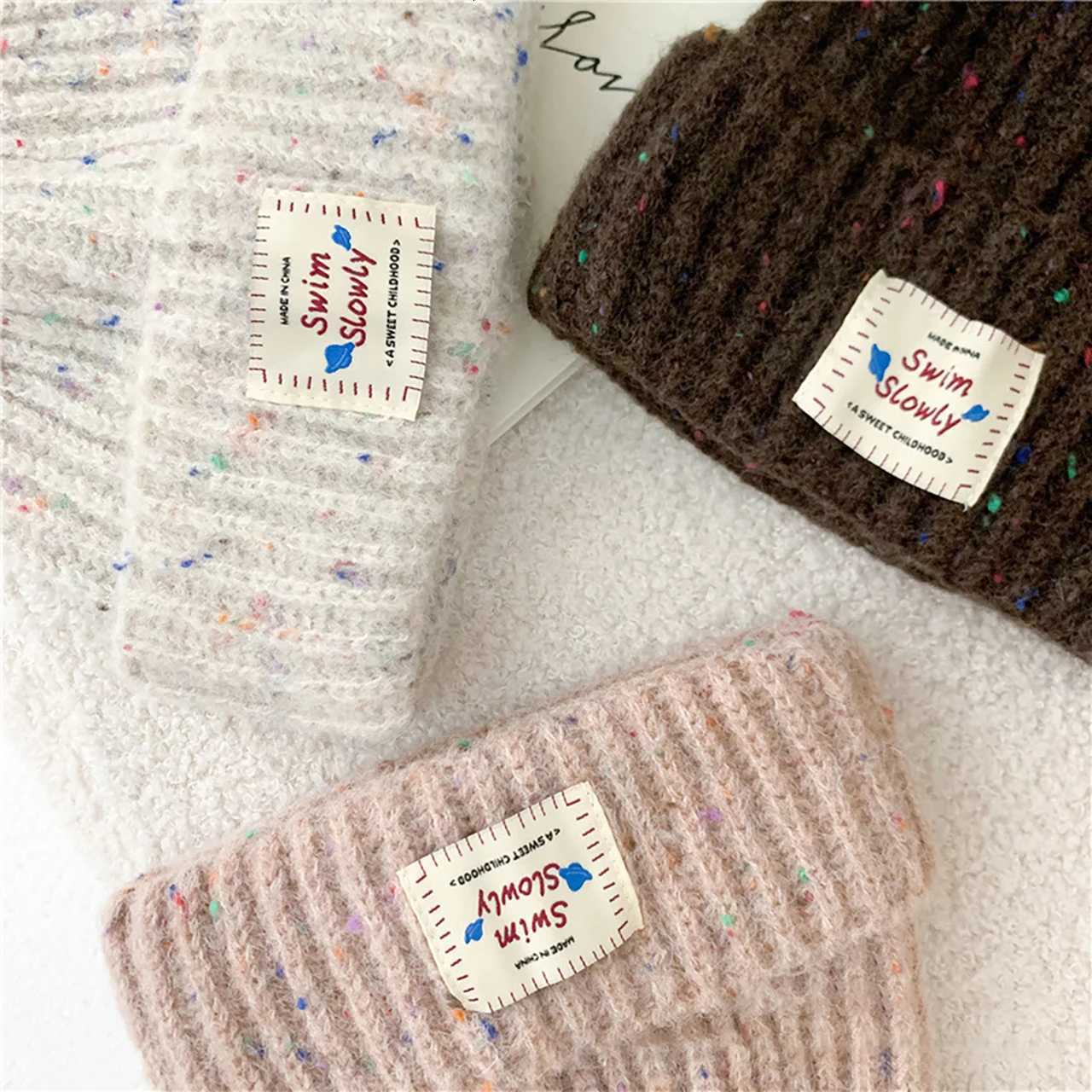 Colorful Woolen Knitted Hat for Children Pullover Cap Fashion Boys Girls Winter Crochet Bonnet Thicken Warm Baby Beanie 210YearL251024