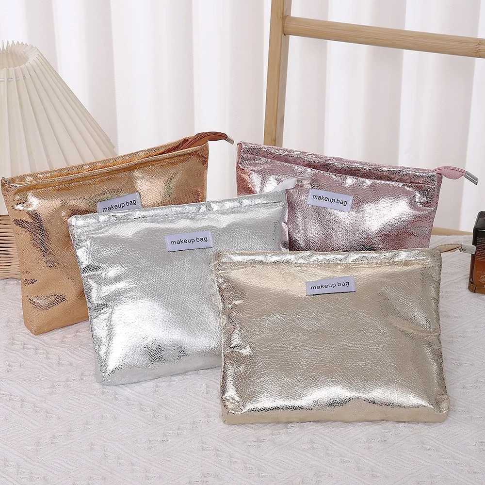 Fashion Shiny Sequins Cosmetic Bag Portable Women Clutch Zipper Pouch Handbag Makeup Toiletries Storage Square Bags WholesaleT251024