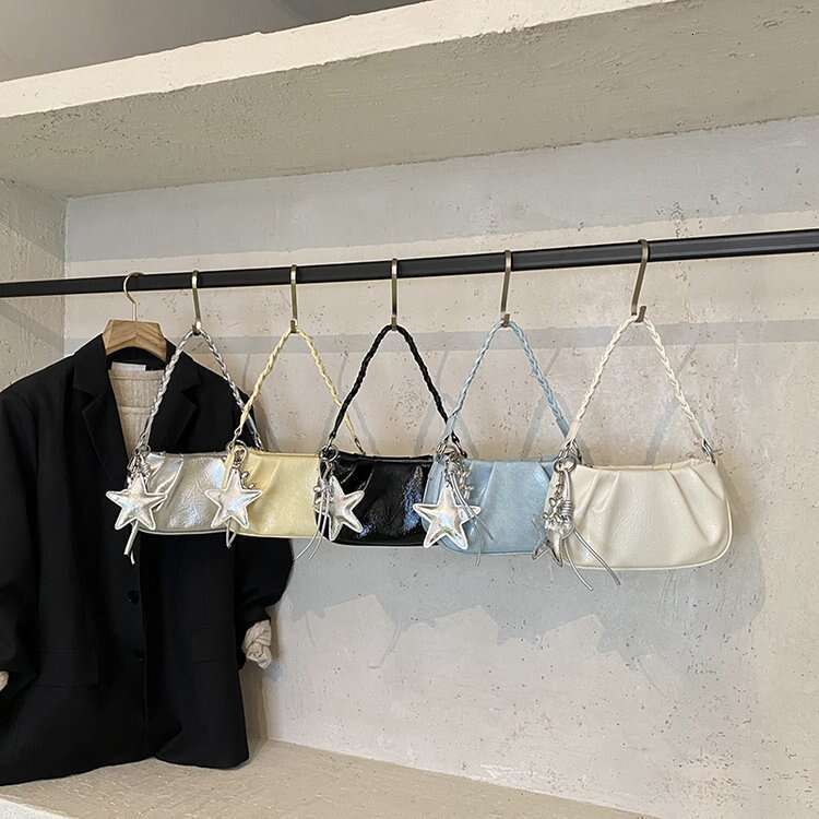 Fashion Niche Design Women's 2025 New Casual Shoulder Crossbody Textured Handbag Underarm Pleated Bag