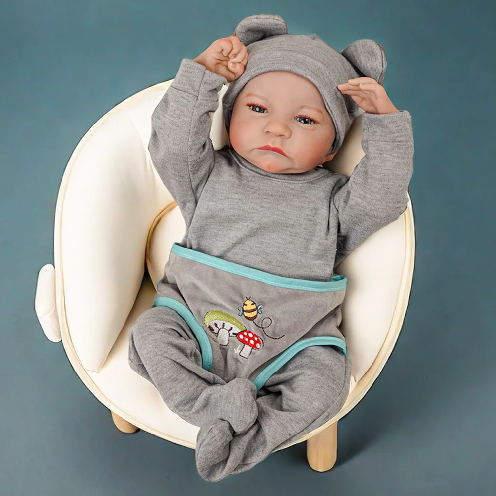 Risbecko 43CM Levi born Baby Doll Reborn Sleeping Soft Silicone Flexible 3D Skin Tone with Visible Veins Hand Paint Hair Doll 251020