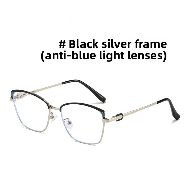 New Simple Fashion Cat Eye Frame Anti-Blue Light Plain Glasses Versatile Street Style Trend