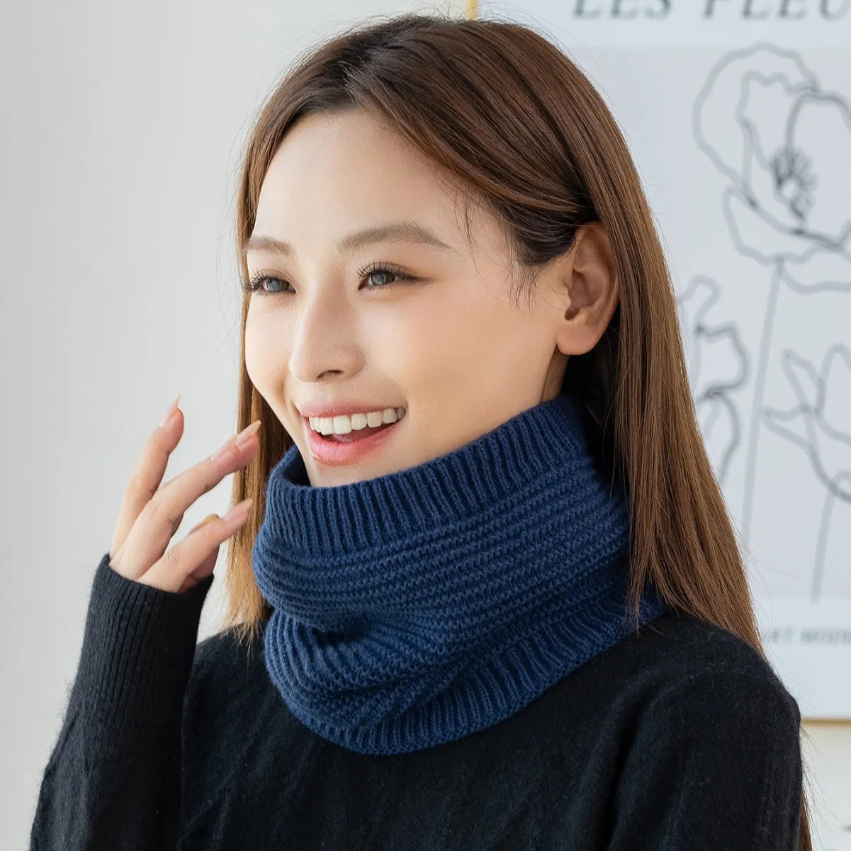 Womens Winter Fleece Neck Scarf Thickened Warmth Autumn Neck Sleeve Men Scarf Scarves Plush Double Layer Neckerchief Scarf Ring 251020