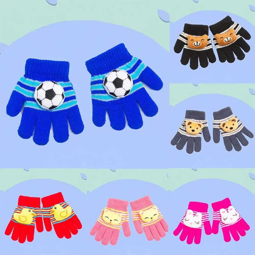 Knitting Thick Warm Kids Gloves Winter Soft Mittens Children Kid Full Finger Gloves Kids Glove Cute Toddler Warm Gloves Y251024
