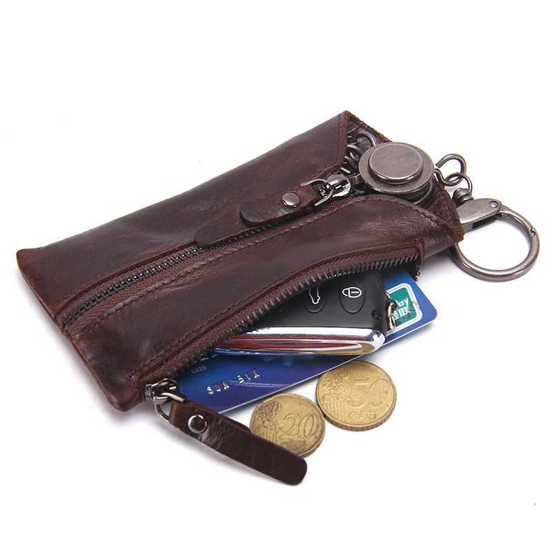 CONTACTS 100 Genuine Leather Key Wallet Men Car Key Holder Zipper Keys Case Top Quality Male Man Housekeeper Keys Organizer Z251023