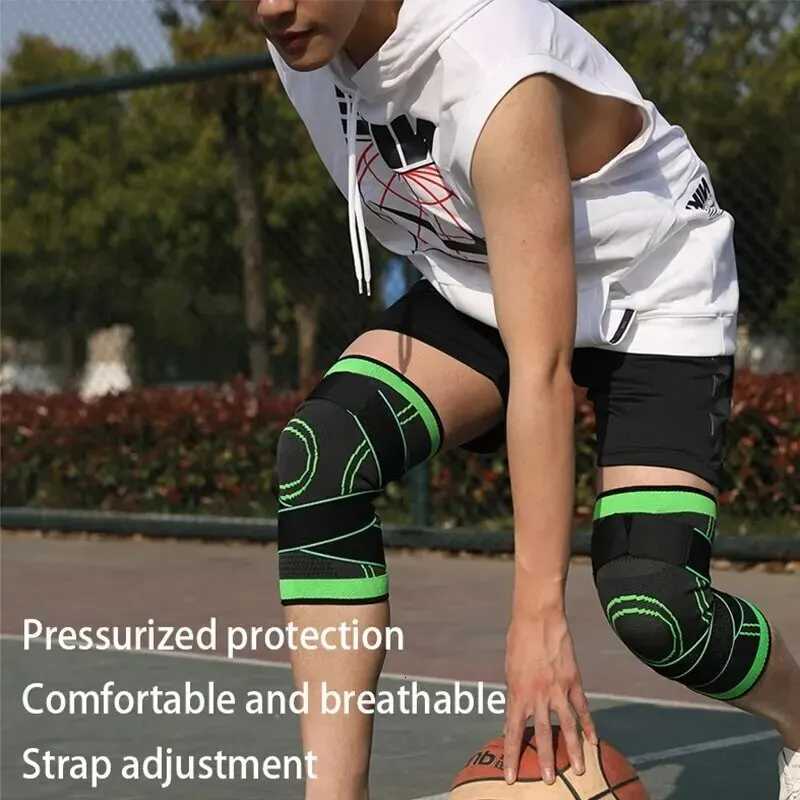 Knee Compressions Sleeve with Adjustable Straps for Running Working Out and Sports Wearing All DayW251024