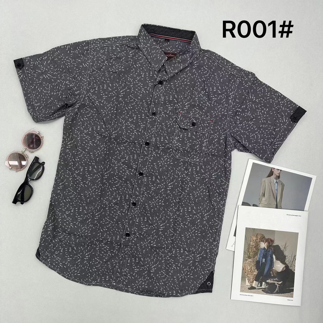 Men's Printed Cotton Shirt - Breathable & Soft, Loose Fit, Various Patterns, Short Sleeve Casual Shirt for Daily & Vacation Wear(R001) - NO23