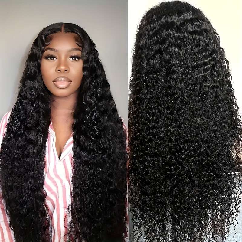 4x4 Transparent Frontal with Baby Pre Plucked 180% Density for Brazilian Jerry Curly Lace Front Wigs Human Hair Natural Color