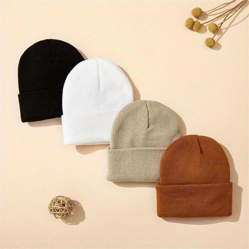 4pcs Baby Hat Knit Cuffed Beanie for Boys and Girls Winter Warm Knitted Beanie Hats for Skiing OutdoorL251024