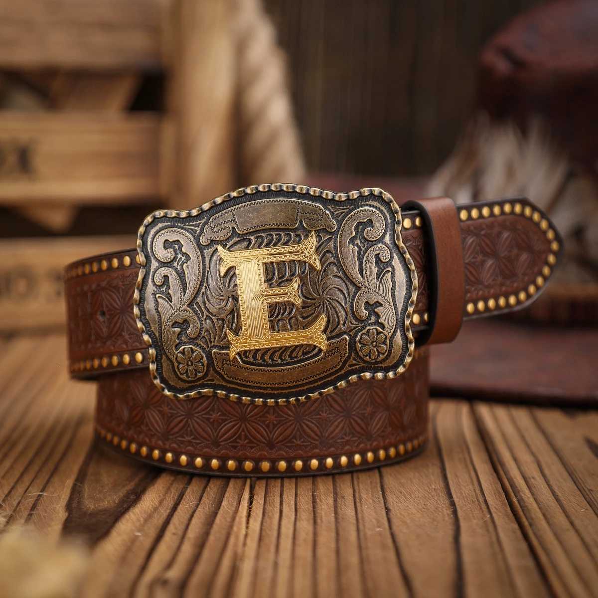 A Westernstyle PU leather belt for both men and women a classic and casual retro belt W251024
