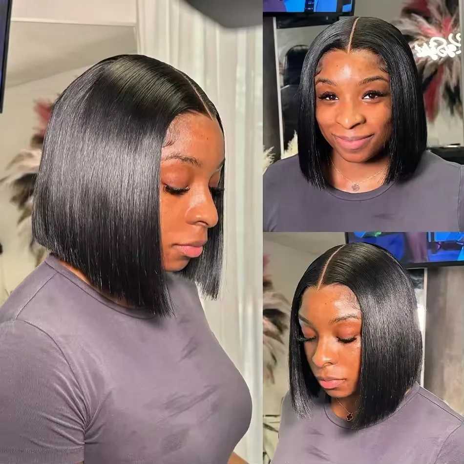 Bone Straight Bob Wig Human Hair 13x4 Lace Wigs Transparent Lace Human Hair Short Wig Pre Plucked 200 Density For Women W251023