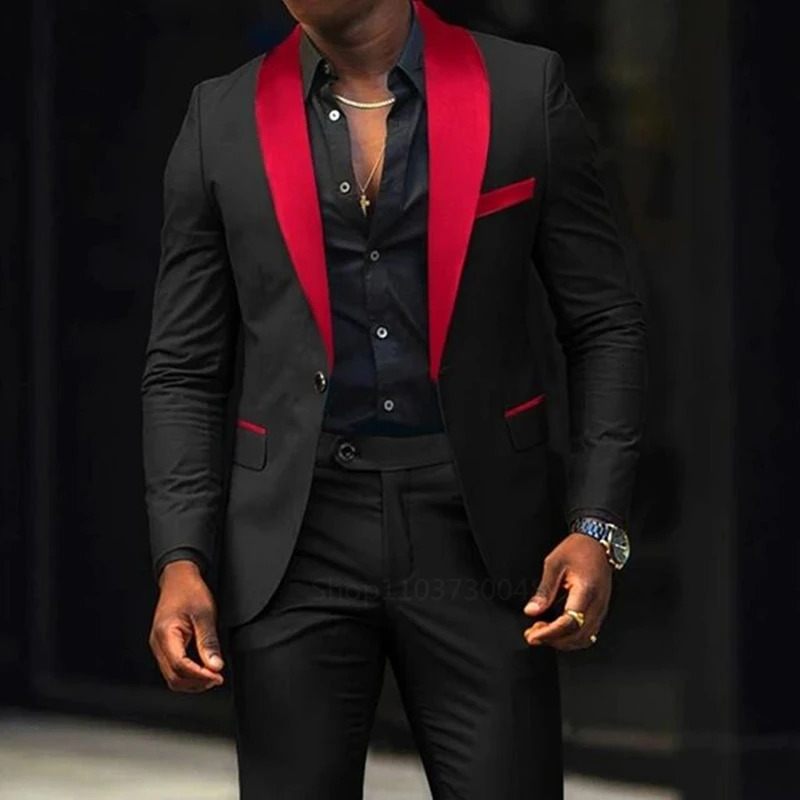 Casual 2 Piece Men Wedding Suits Solid Slim Fit Shawl Lapel Blazer Pant s Party Prom Suits Man Business Wear Suit 251021