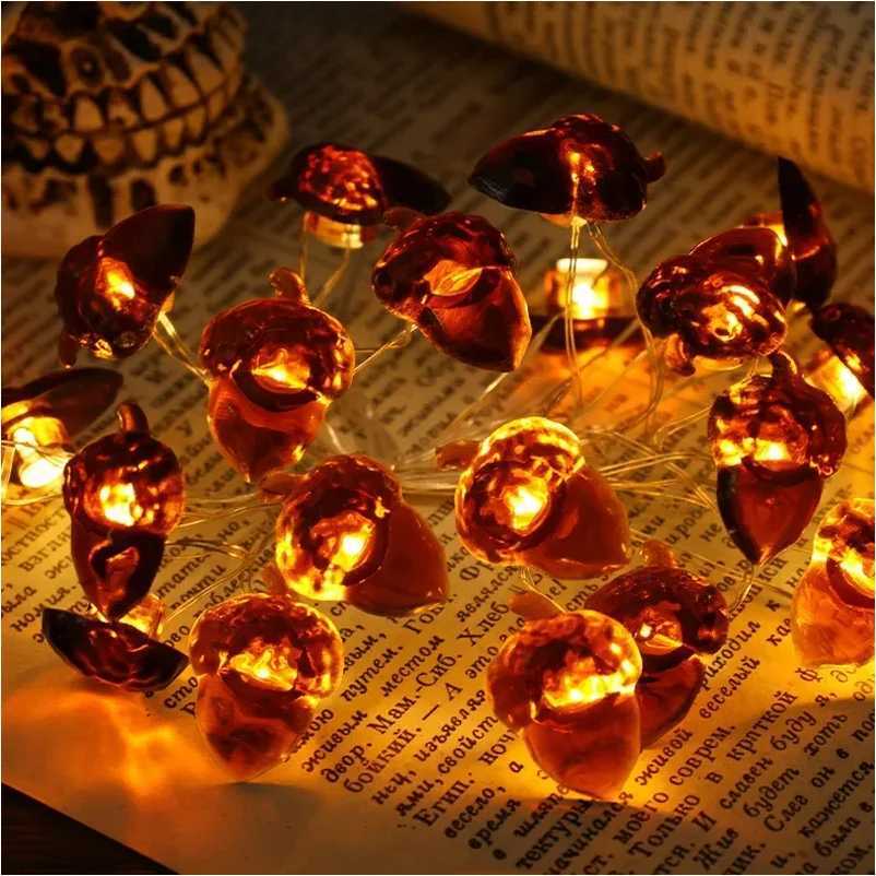 LEDs Acorn String Lights Thanksgiving Decorations 98ft Fall Lights Forest Decor Fairy Decorative Lights Battery Powered for C251024