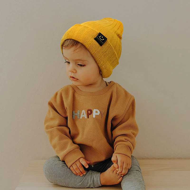 Autumn Winter Solid Color Baby Boys Girls Hat Knitted Soft Kids Beanie Cap For 06 Month Newborn Toddler Windproof Warm Hat 2025L251024