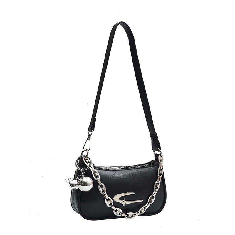 Exquisite Chain Decorated Crossbody Bag 2025 New High-Value Commuter Shoulder Strap 3D Handbag