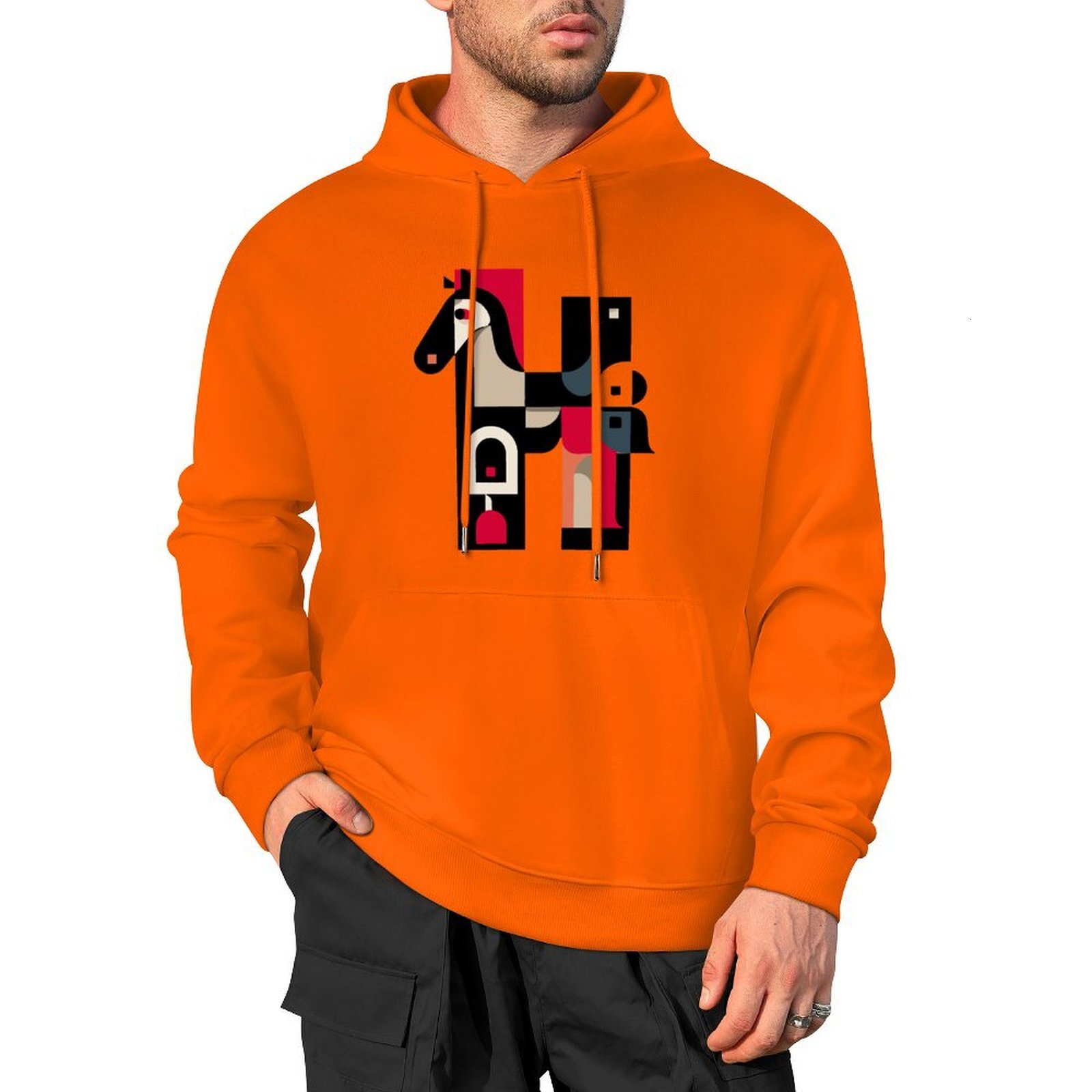 H Designer Fall Winter Hoodie Luxury Horse Print Design Unisex Long Sleeve Streetwear Hip Hop Oversized Fit Hoodie Men's Fashion Apparel H66