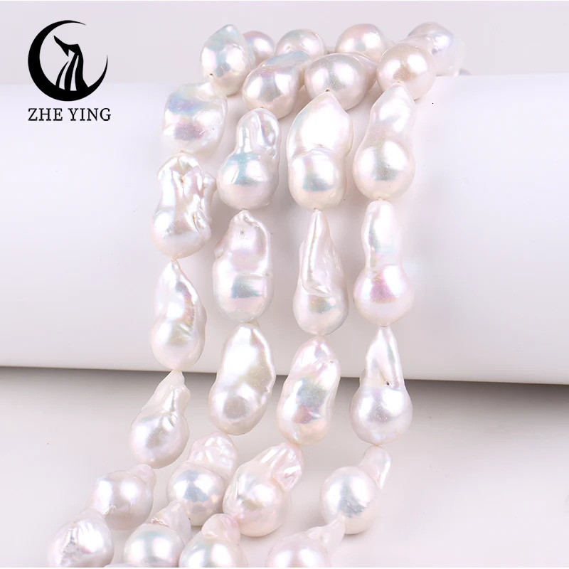 Zhe Ying 5A Baroque Freshwater Pearl 100 Real Irregular White Mother of Pearl Beads for Jewelry Making DIY Bracelet Accessories 251016