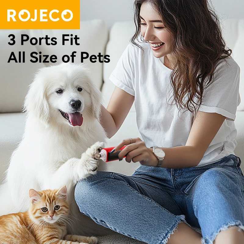 ROJECO Electric Pet Nail Grinder Dog Cat Rechargeable Nail Clippers LED Light Pet Claw Nail Grooming Trimmer Accessories Z20251024