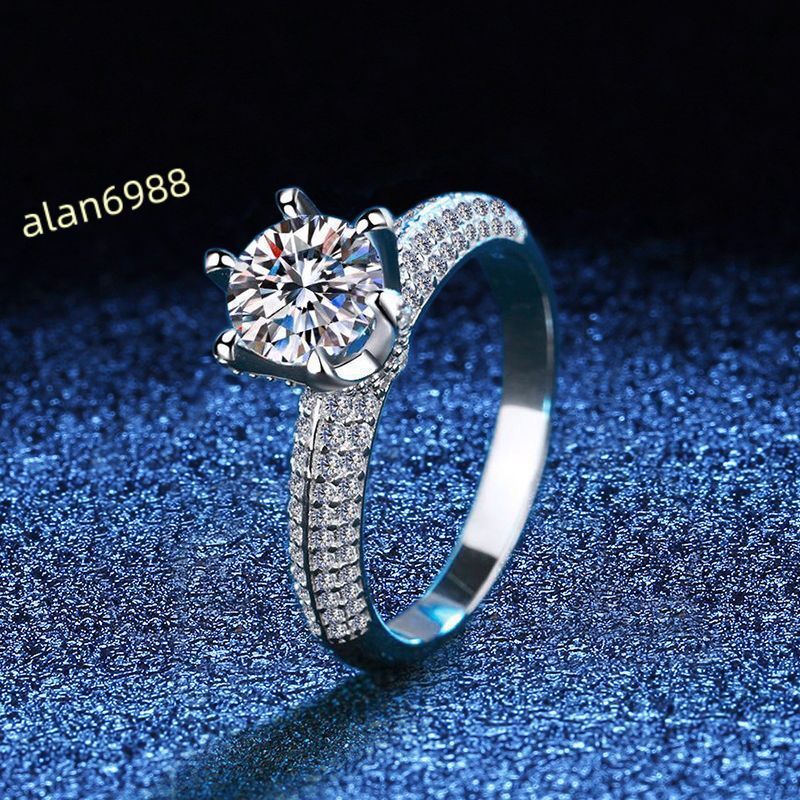 Wholesale Factory Direct 925 Silver Moissanite Solitaire Engagement Ring CertifiedElegant Style