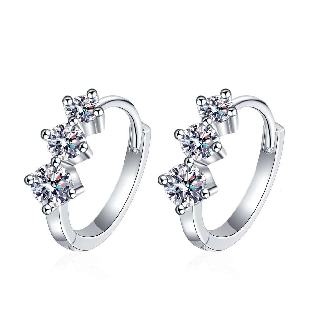 DHCollections-- Xindeyi Pure Sier Earrings for Women, High-end Niche Jewelry, Elegant and Simple Moissanite Ear Cuffs