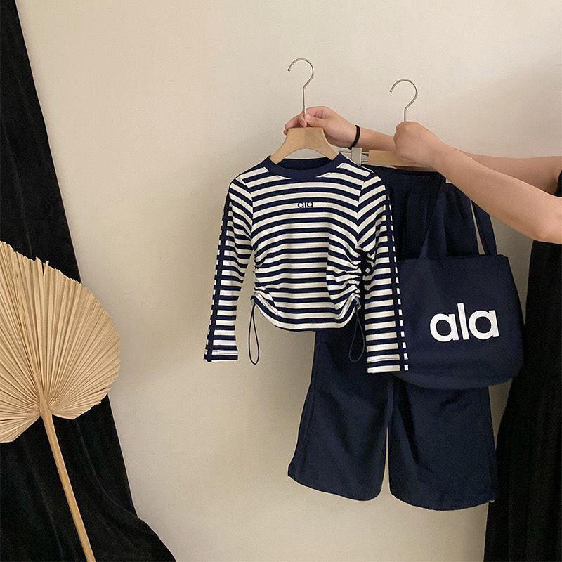 luxury kids clothing Girls Autumn Clothes Set 2025, Striped Long Sleeve Tee and Trousers, Fashion Style 2-Piece