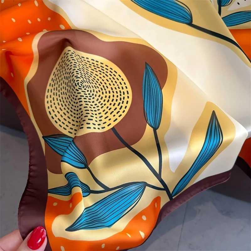 70cm Polka Dot Printed Silk Scarf Wen Simated Silk Elegant and Versatile Heaear Bag Accories Clothing Square Scarf Y251024