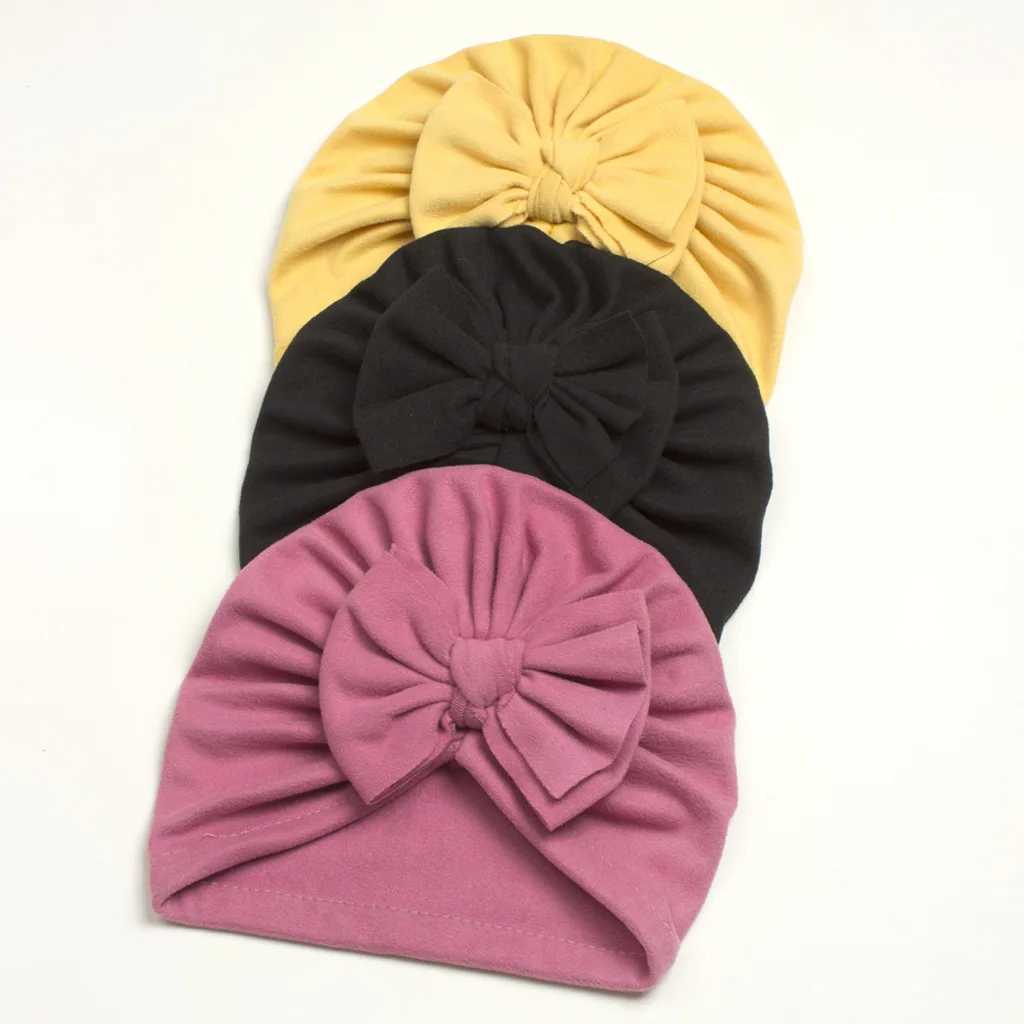 Big Bowknot Baby Hat Turban Winter Newborn Girls Cap Beanies Soft Elastic Infant Toddler Hat Warm Bonnet Kids CapsL251024