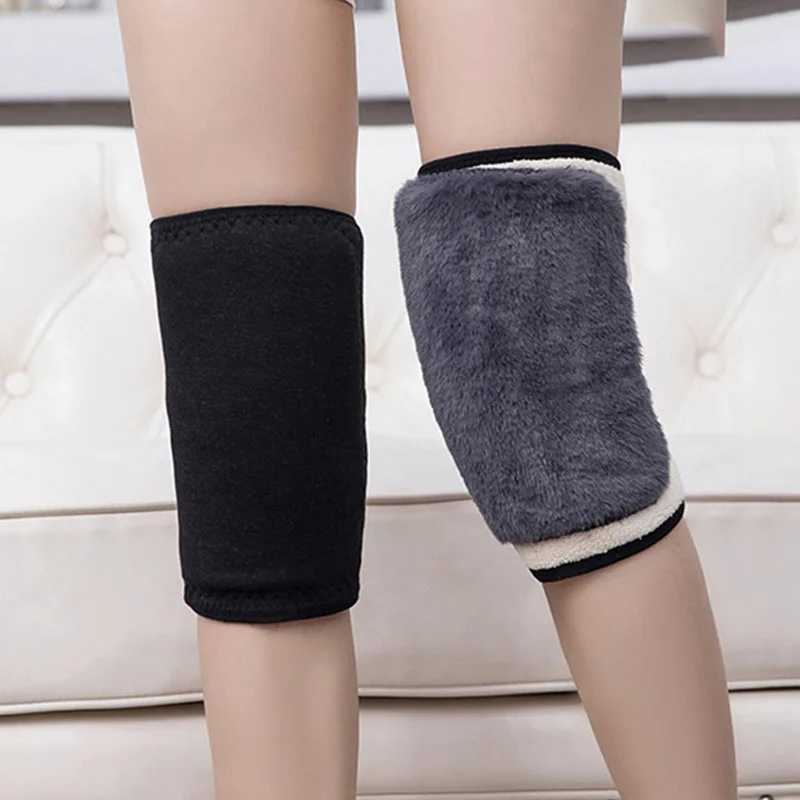 1 PC Winter Warm Knee Pads Fleece Lined Thick Cold Proof Magic Strap Joint Protection for Men Women Windproof Unisex PracticalW251024