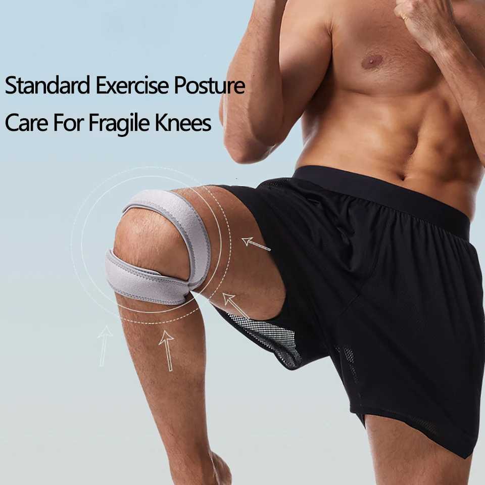 1PCS Adjustable Sports Kneepad Double Patellar Knee Patella Tendon Support Strap Brace Pad ProtectorOpen Knee Wrap Strap BandW251024