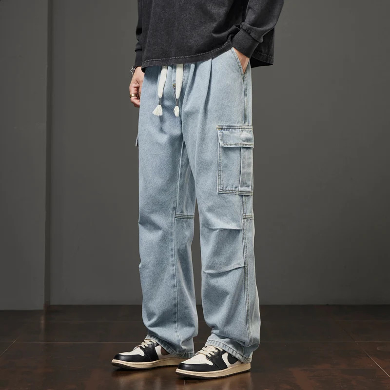 Fashion Jeans for Men Autumn and Winter Loose Casual Sports Straight Leg N Pants 251018