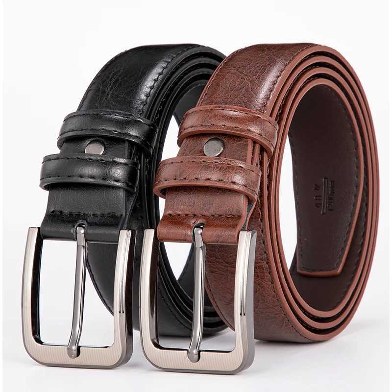 1pcs Mens Fashion Alloy Pin Buckle Head PU Leather Belt Versatile Casual Business Universal Suitable For Jeans and Trousers W251024