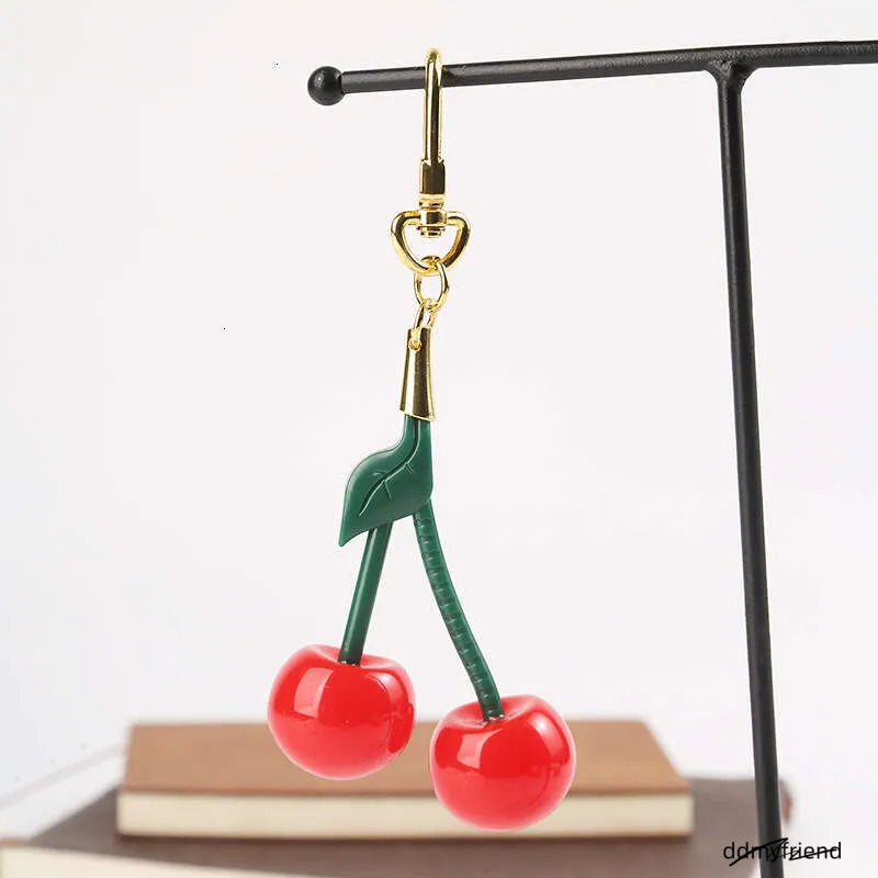 Smiley Face & Crystal Cherry Keychain - Resin Car Pendant Ornament For Women, Exquisite Fashion Accessory Ddmyfriend