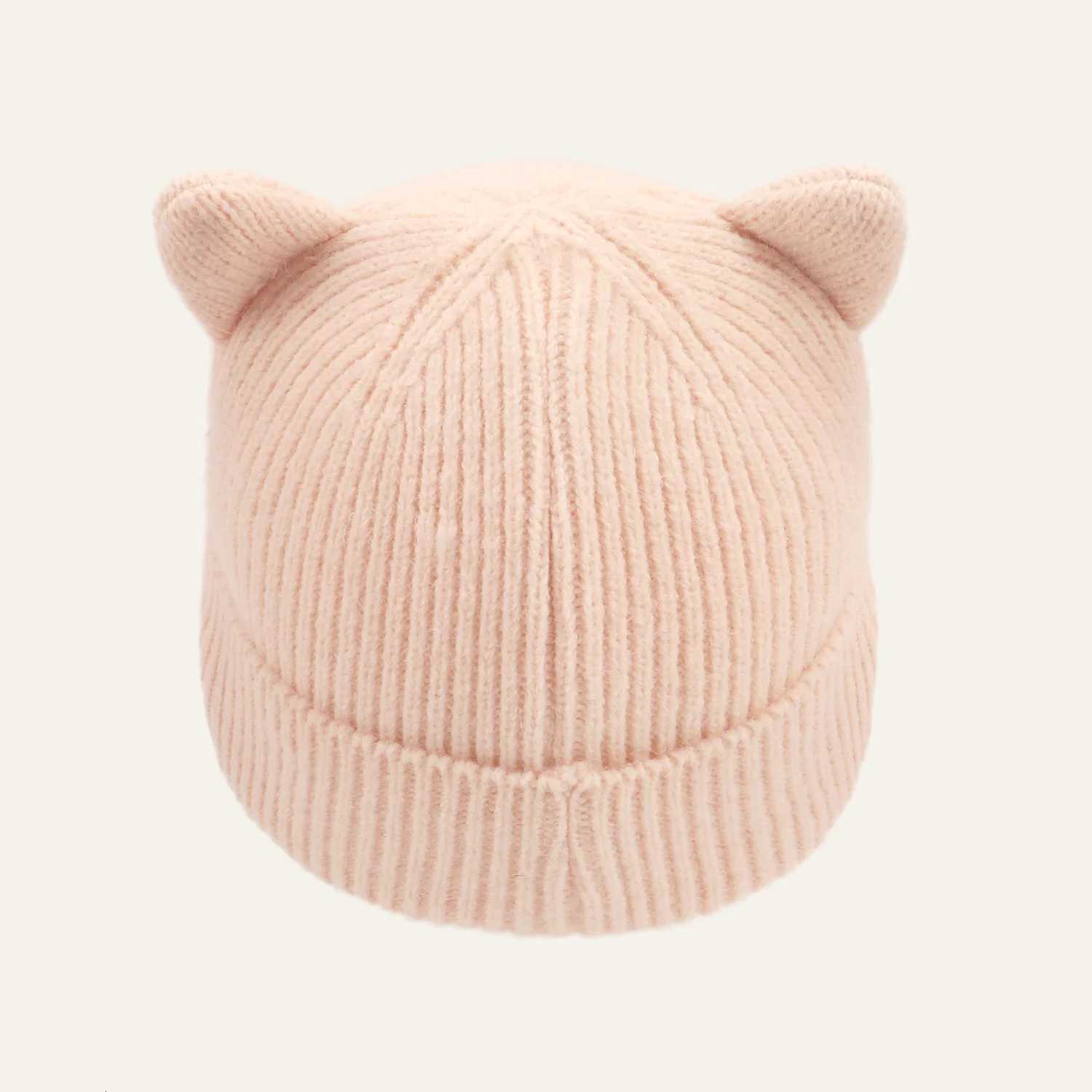 Baby Winter Warm Hat Cartoon Cat Childrens Knitted Ear Protection Hat Solid Baby Beanie Hats For Girls Boys 036Months Kids CapL251024