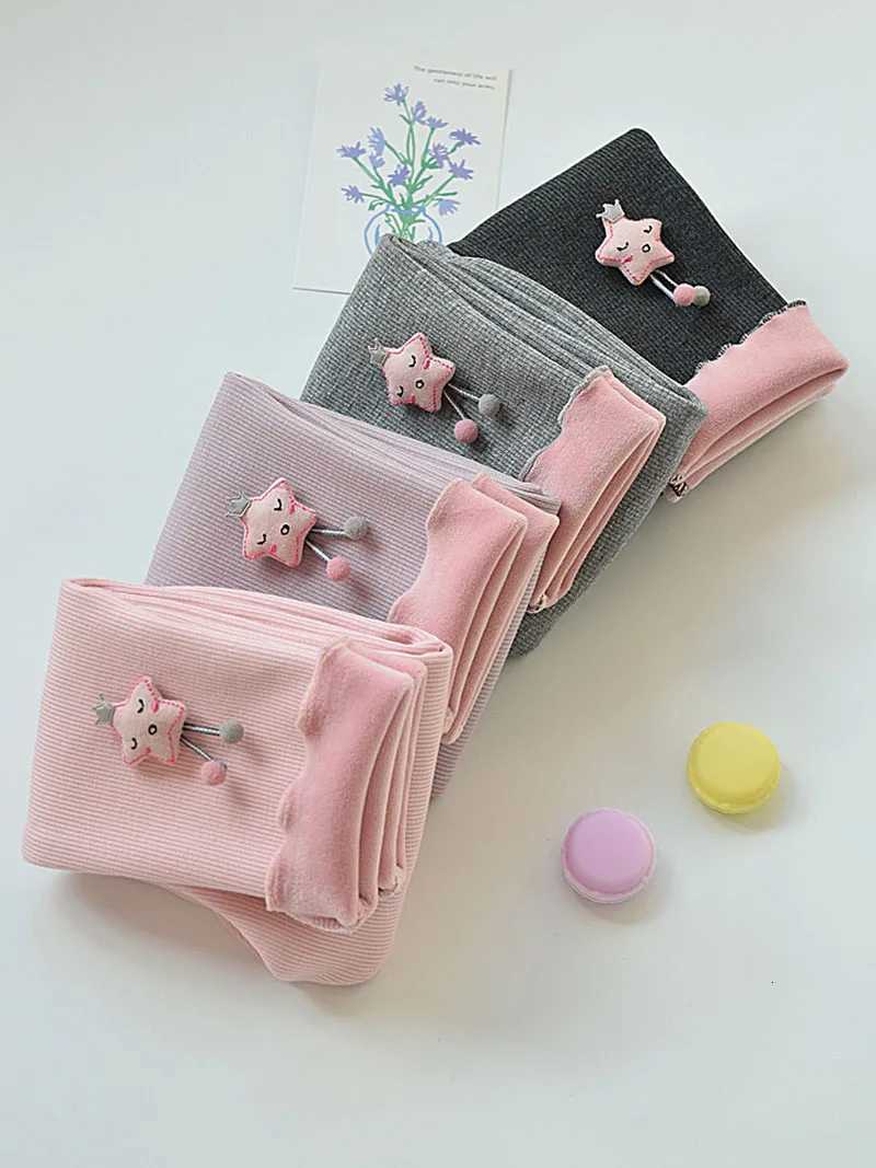 MILANCEL Kids Winter Thicken Leggings Children Cute Stereoscopic Stars Render Pants Girls Outwear Warm TrousersT251024