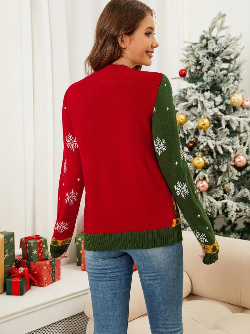 Designer Women's Sweaters Christmas Prints Women Christmas Sweater Winter Casual Loose Full Sleeve Knitwear Oversized Jumper Warm Soft Xmas Look 
