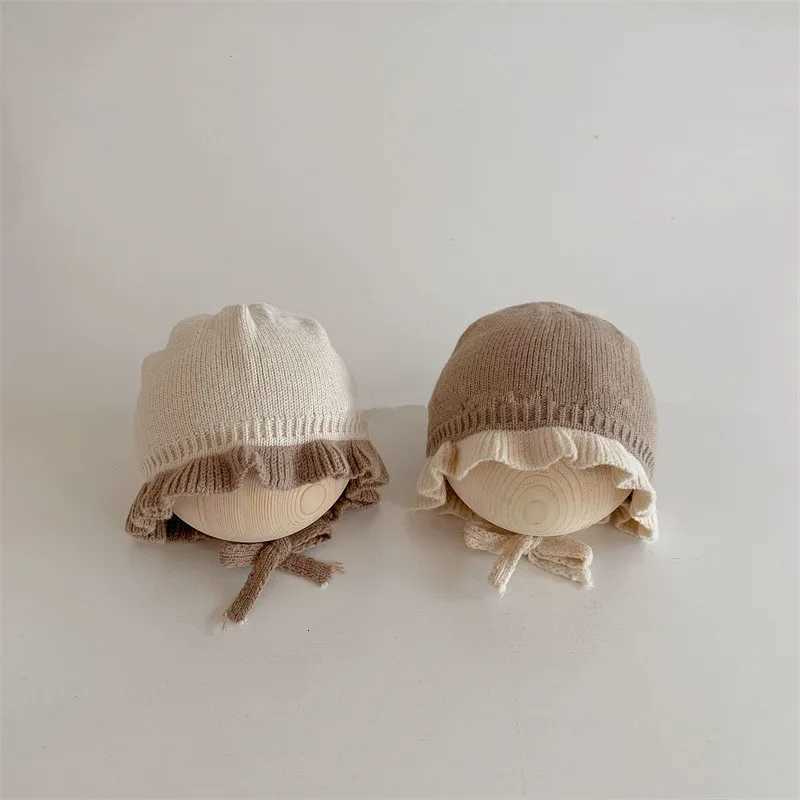 Baby Hat Korean Style Autumn Winter Baby Girls Knitted Hat Newborn 1 Year 2 Years Little Girls Warm Ear Hat Baby AccessoriesL251024