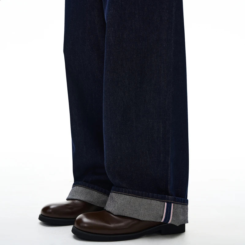 2025 AutumnWinter High Quality American Danny Original Cow Red Ear Curled Edge Jeans Mens Straight Tube Loose Long Pants 251018