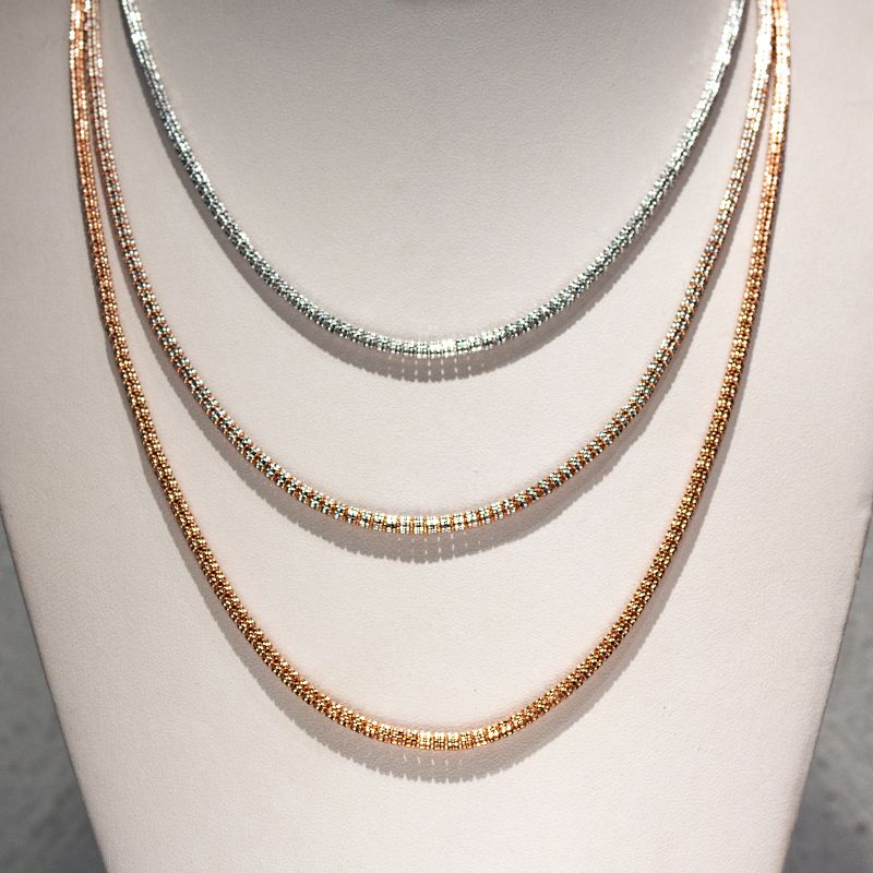 Hot Sale Ice Chain 925 Sterling Silver Diamond Cut Ice Moon Chain for Men Women
