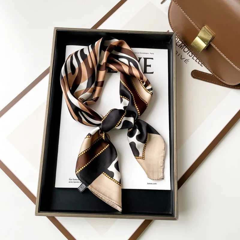 70cm Zebra Print Leopard Dot Printed Scarf Wen Geetric Colorblocking Imitation Silk Scarf Retro Versatile scarf Shl Y251024