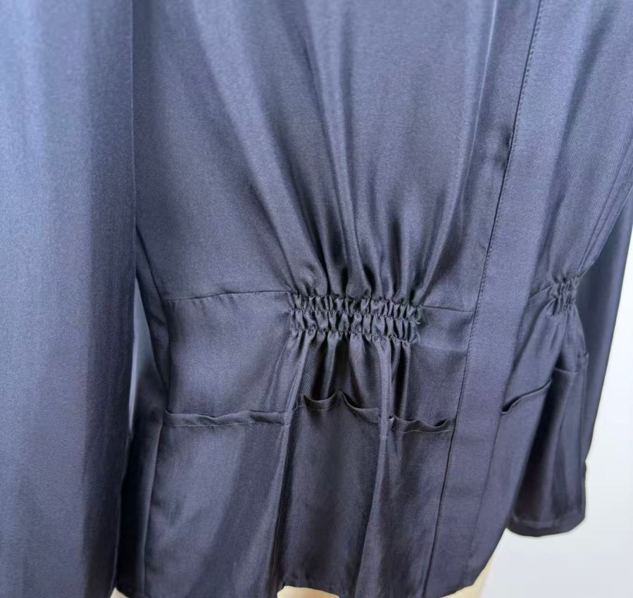Simple, Sophisticated, Elegant, Light Luxury Round-Neck Silk Shirt-Style Jacket JYS37094