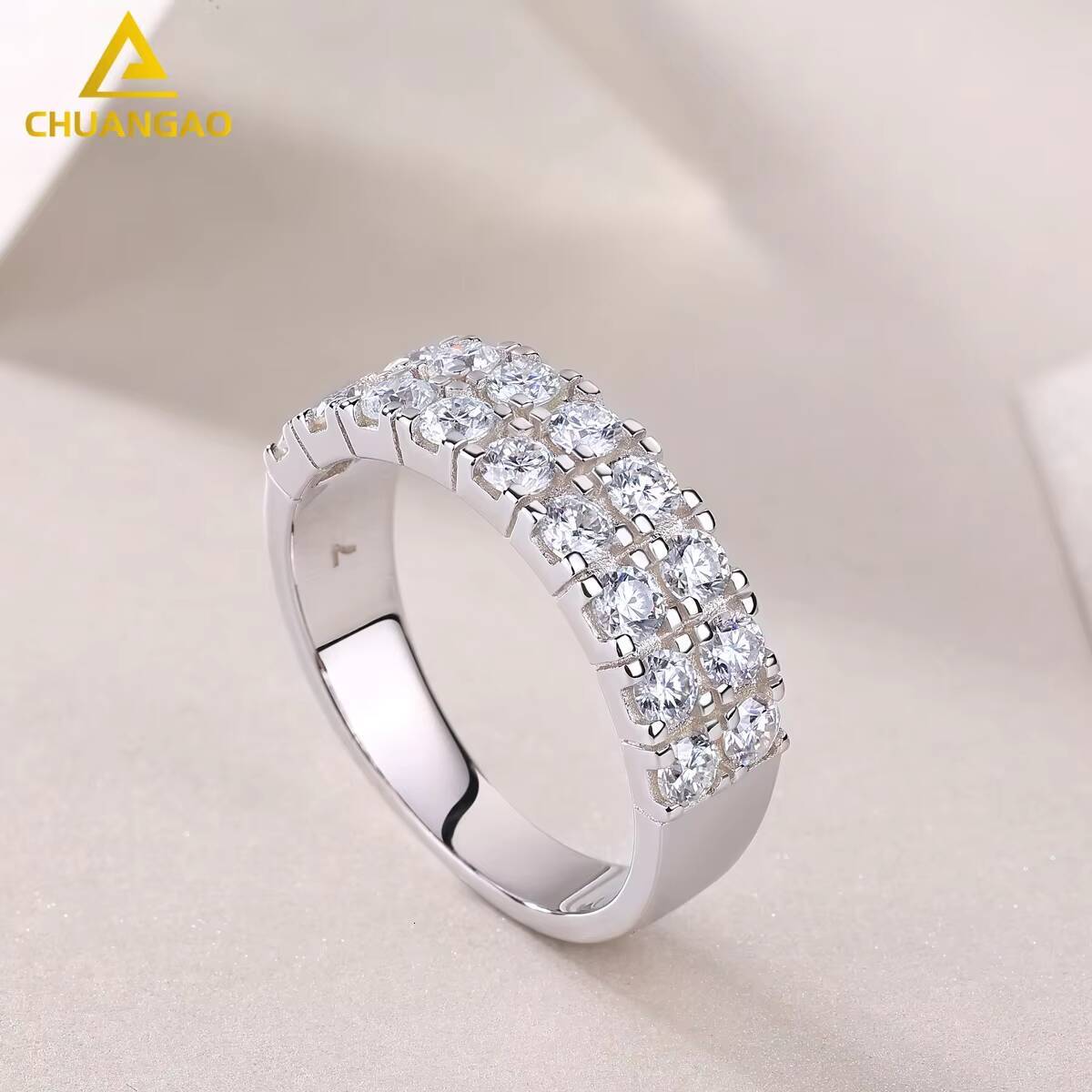 925 Silver Wholesale China Supplier Gemstone Ring Moissanite Ring Diamond Ring Pass All Diamond Testers