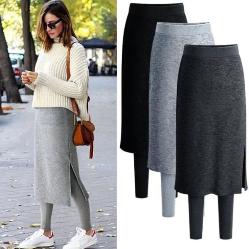 Culottes Leggings Women Warm Winter Tights Thermal Skirt One Piece Pants Fleece Leggins Sweatpants Plus Size Clothes Leg Warmers 251018